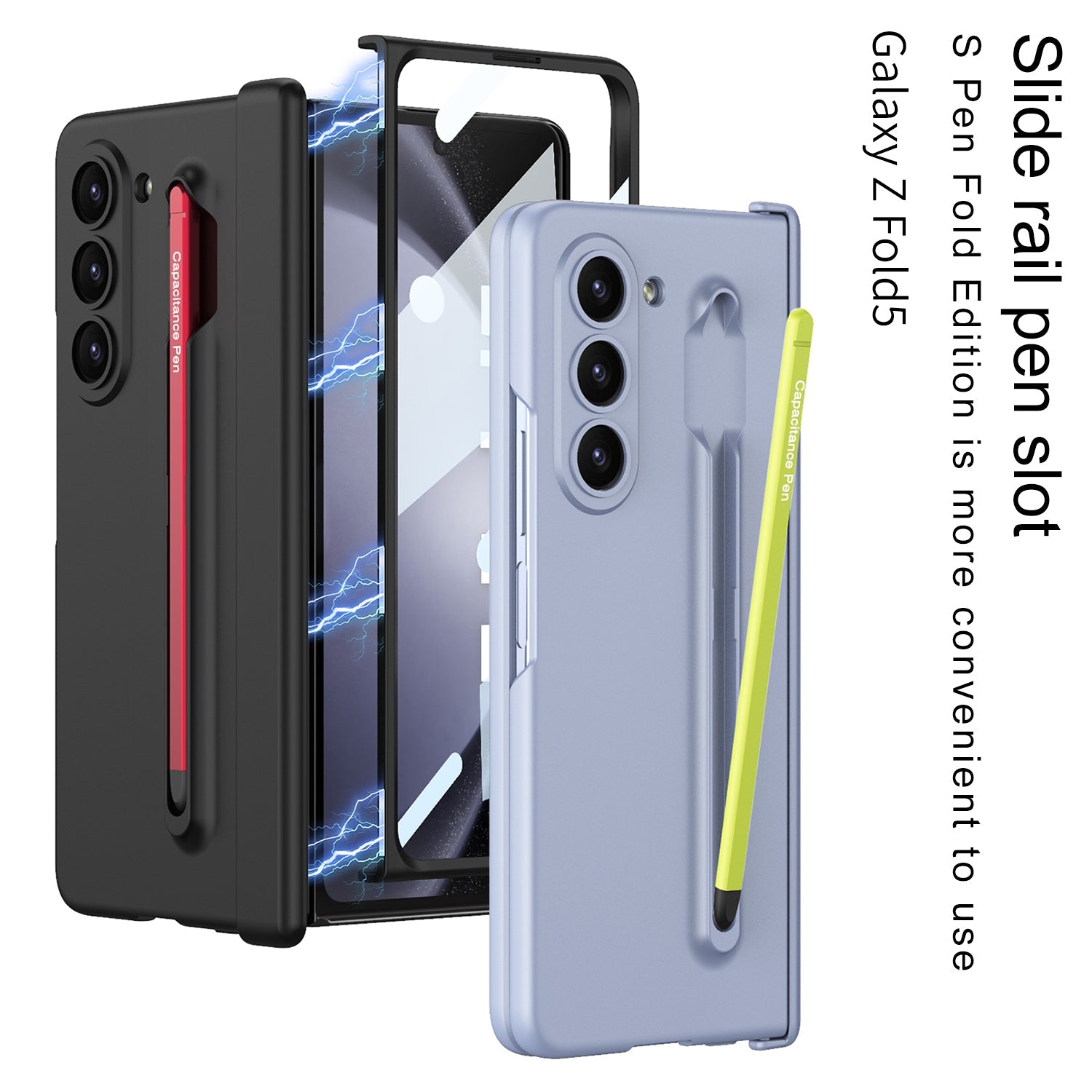 Magnetic Hinge Anti-fall Protective Phone Case With Pen Tray Shell and Film For Samsung Galaxy Z Fold5 - mycasety2023 Mycasety