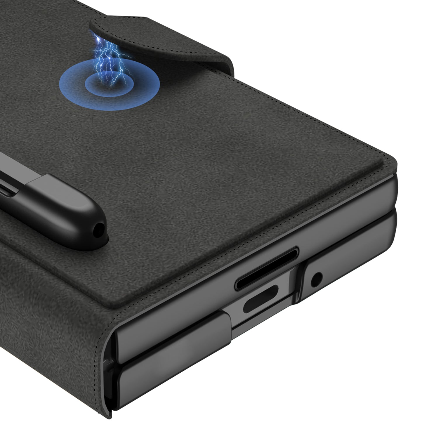Leather Armor Shockproof Phone Case With Back Screen Film & Pen-Slot For Galaxy Z Fold 7/6/5/4/3