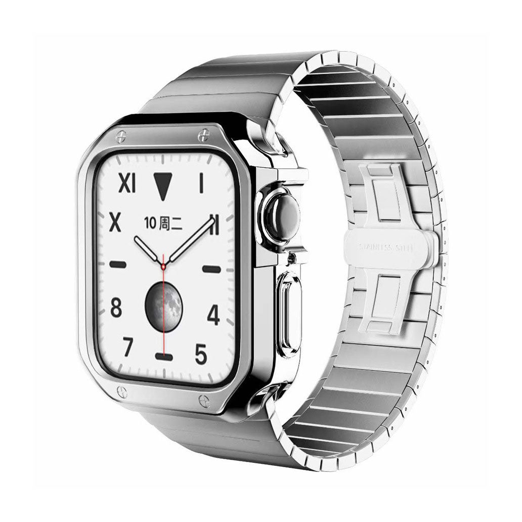 Luxury Metal Case Strap For Apple Watch Series 49/45/44/42/41/40/38 mm - mycasety2023 Mycasety