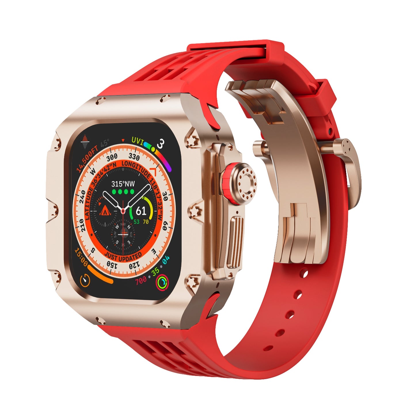 Luxurious Titanium Alloy Case Strap For Apple Watch Ultra 49 mm