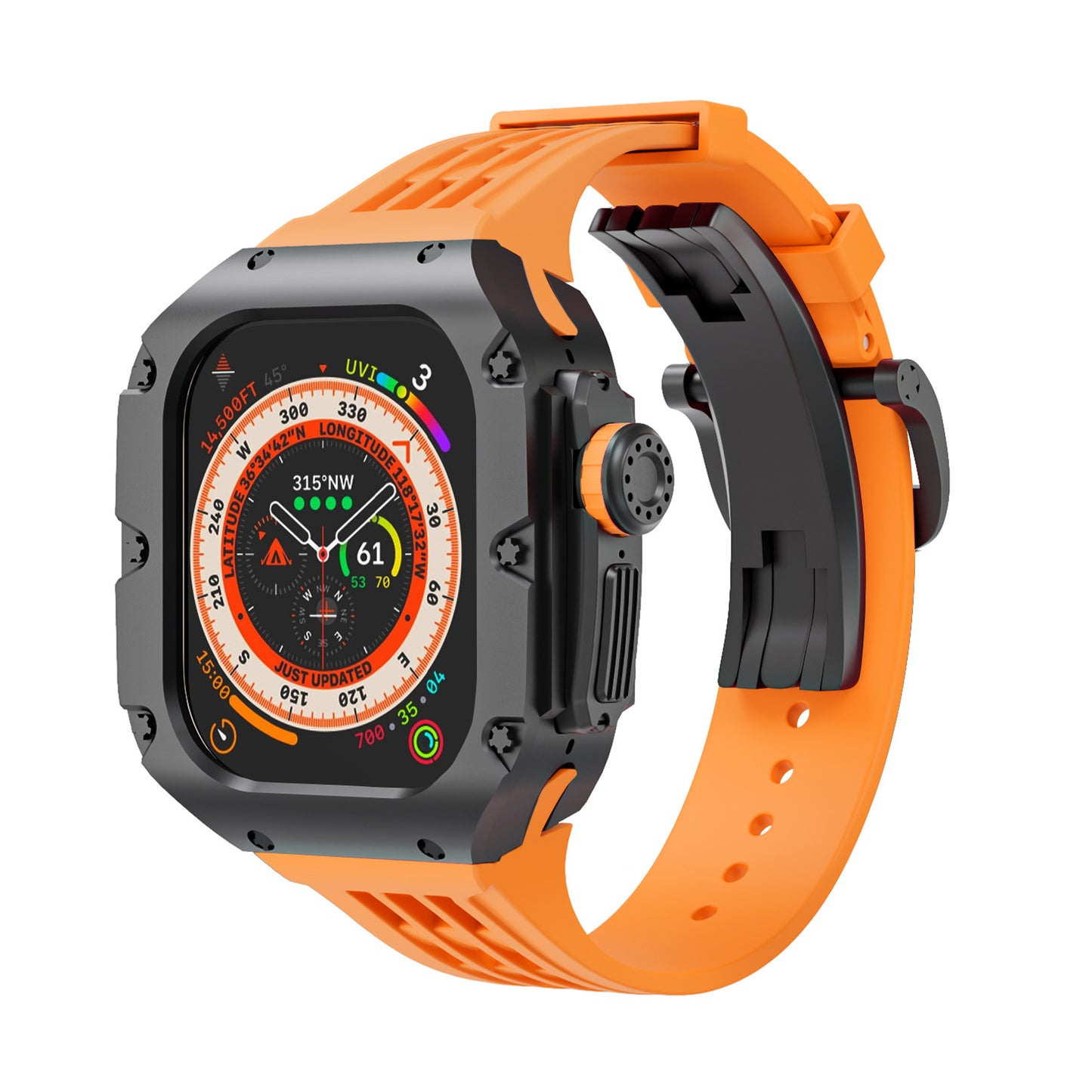 Luxurious Titanium Alloy Case Strap For Apple Watch Ultra 49 mm