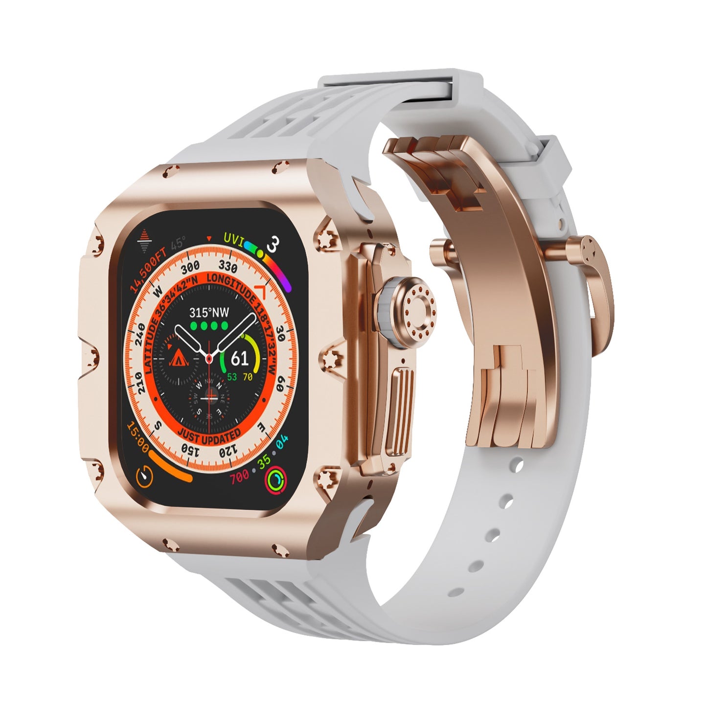 Luxurious Titanium Alloy Case Strap For Apple Watch Ultra 49 mm