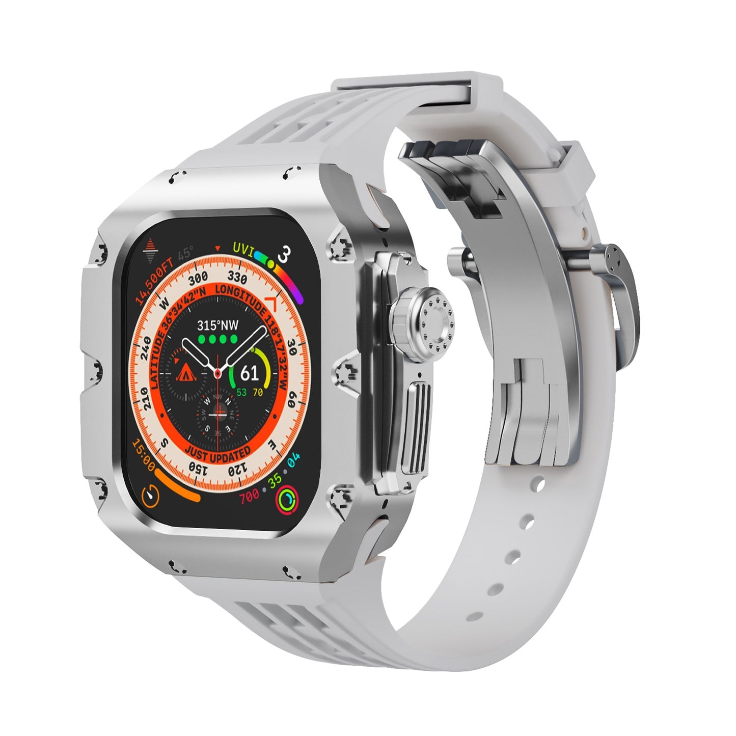 Luxurious Titanium Alloy Case Strap For Apple Watch Ultra 49 mm