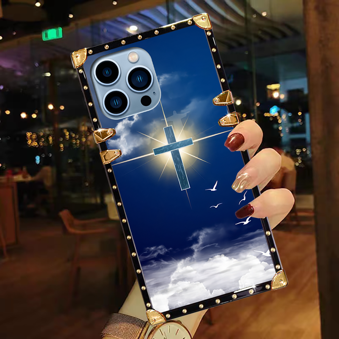 Luxury Brand The Cross Gold Square Case For iPhone