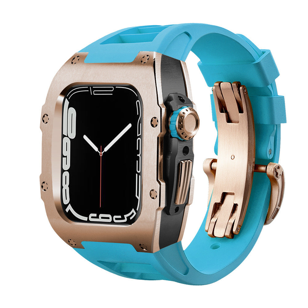 Luxury Metal Case Strap For Apple Watch Series 44/45 mm - mycasety2023 Mycasety