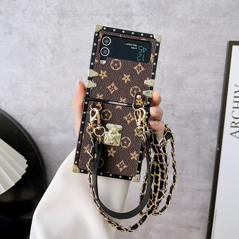 Luxury Phone Case For Samsung Galaxy Z Flip3 Flip4 5G With Lanyard - {{ shop_name}} varyfun