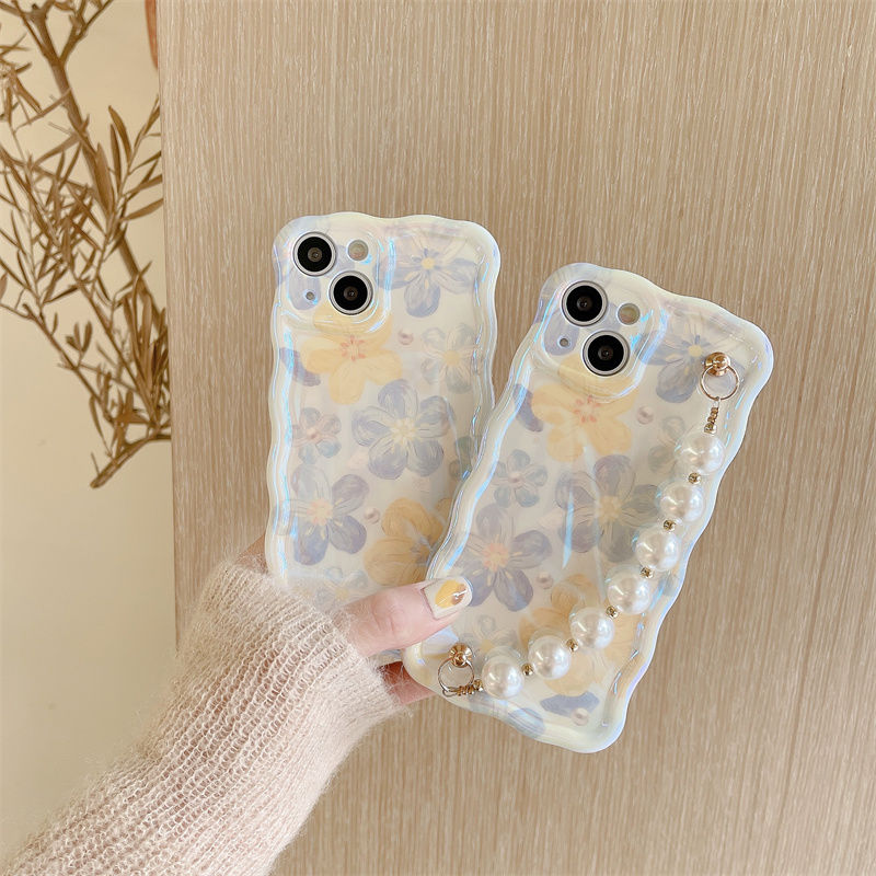 Elegant Little Flowers With Pearl Chain For iPhone Case - {{ shop_name}} varyfun