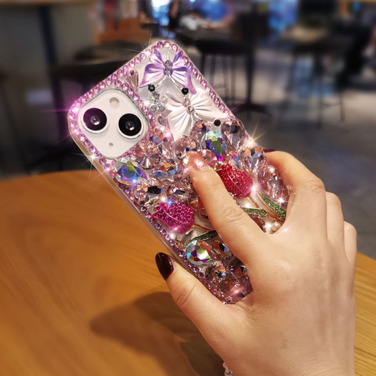 Luxury Rhinestone Diamond Flower iPhone Case - {{ shop_name}} varyfun