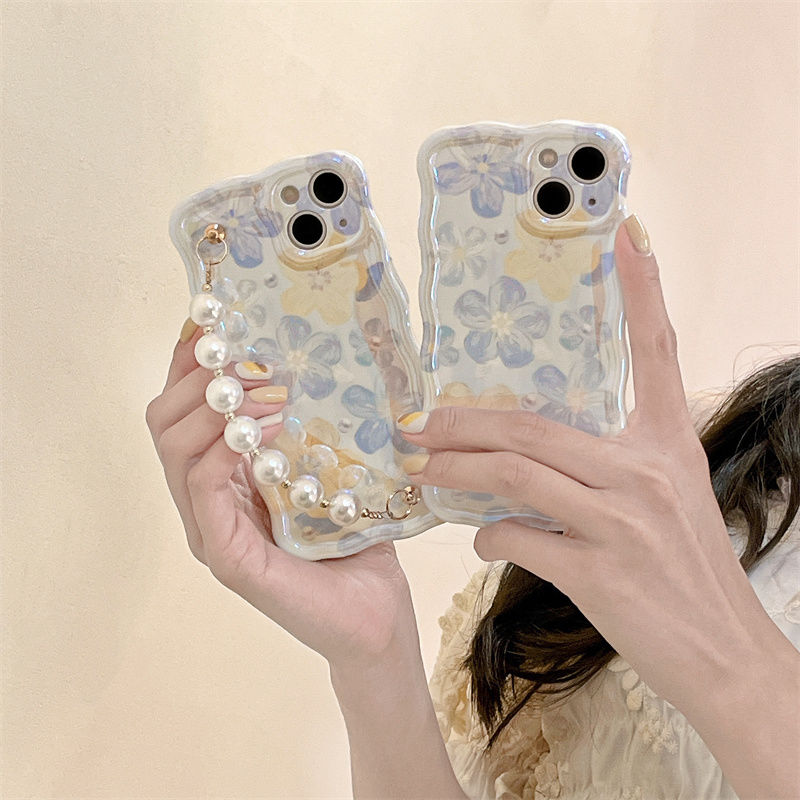 Elegant Little Flowers With Pearl Chain For iPhone Case - {{ shop_name}} varyfun