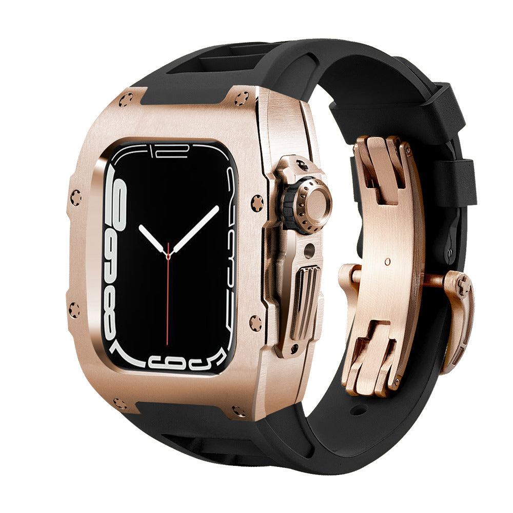 Luxury Metal Case Strap For Apple Watch Series 44/45 mm - mycasety2023 Mycasety