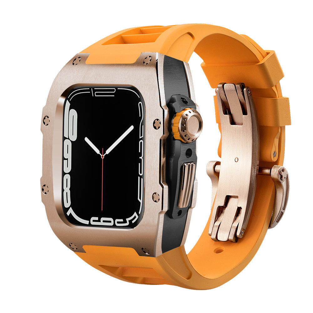 Luxury Metal Case Strap For Apple Watch Series 44/45 mm - mycasety2023 Mycasety