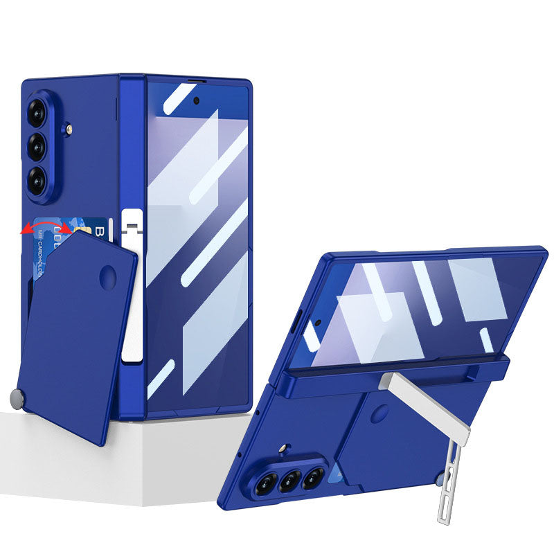 Magnetic Hinge Hidden Bracket All-included Phone Case With Card Holder For Galaxy Z Fold 7