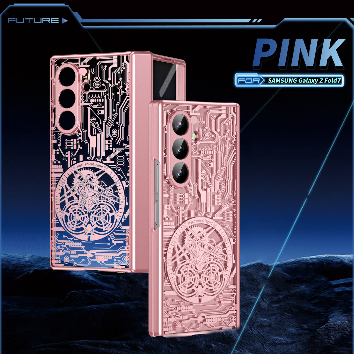 Cyberpunk Style Shockproof Phone Case For Galaxy Z Fold 7/6/5/4/3