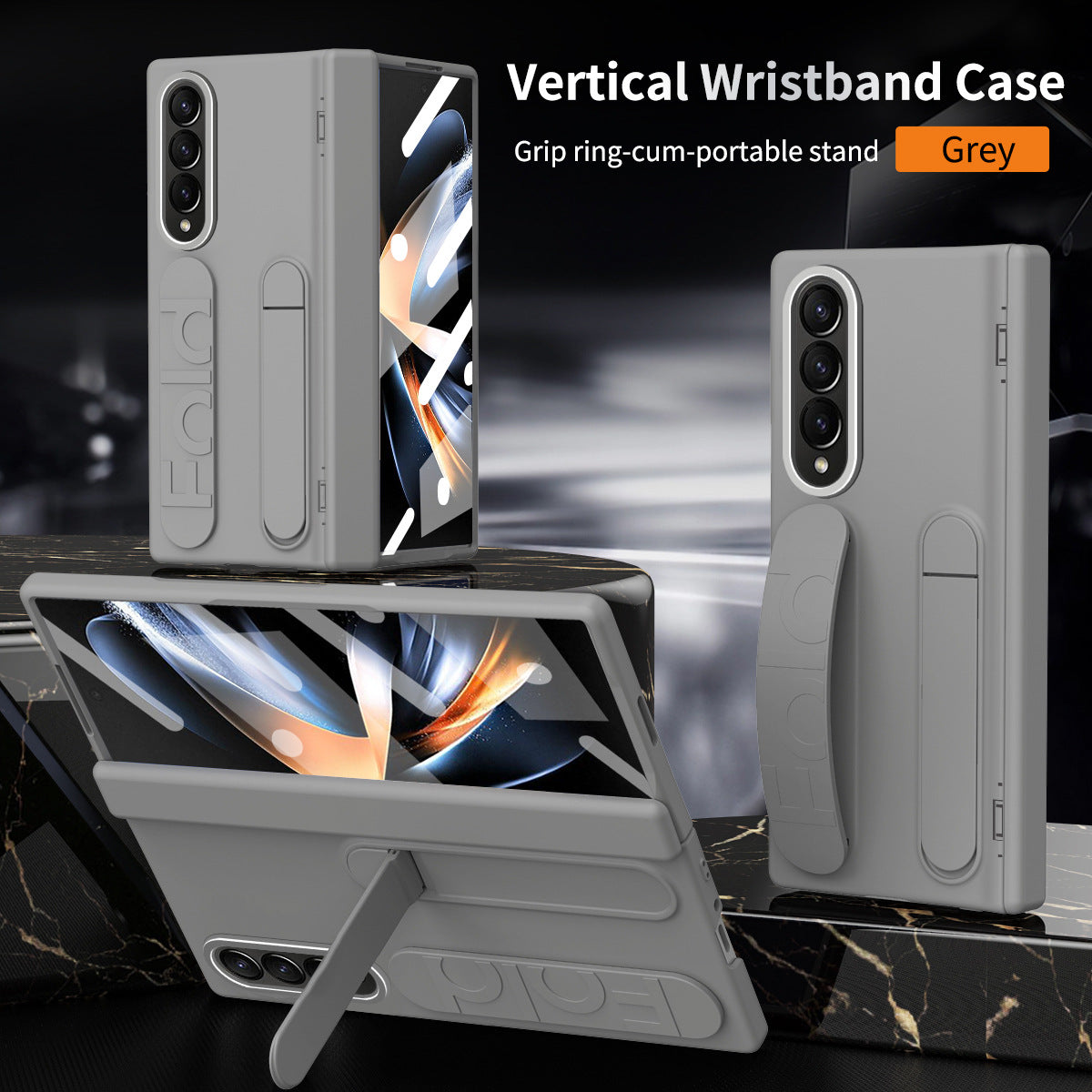 Wristband Holder Higne Shockproof Phone Case With Screen Protector For Galaxy Z Fold 7/6/5/4/3