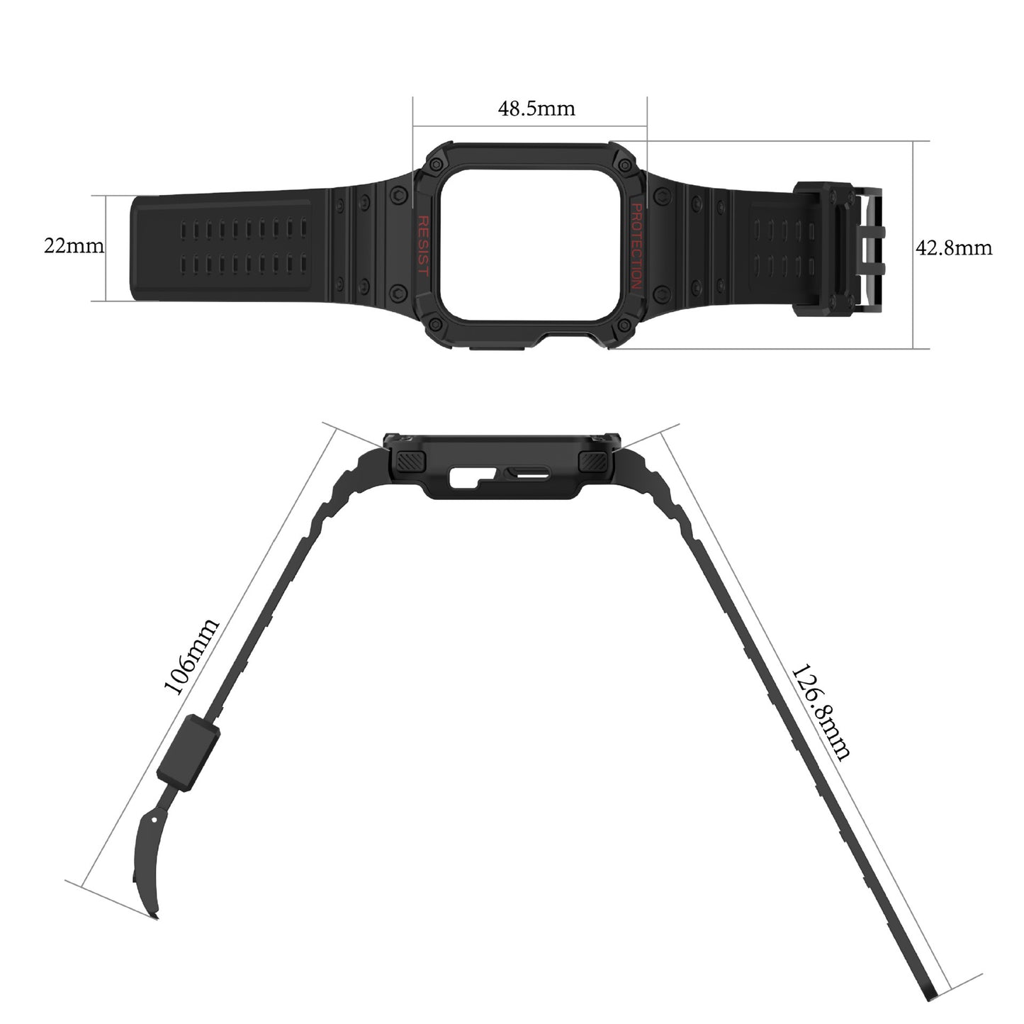 Luxury Case Strap For Apple Watch 44/45mm