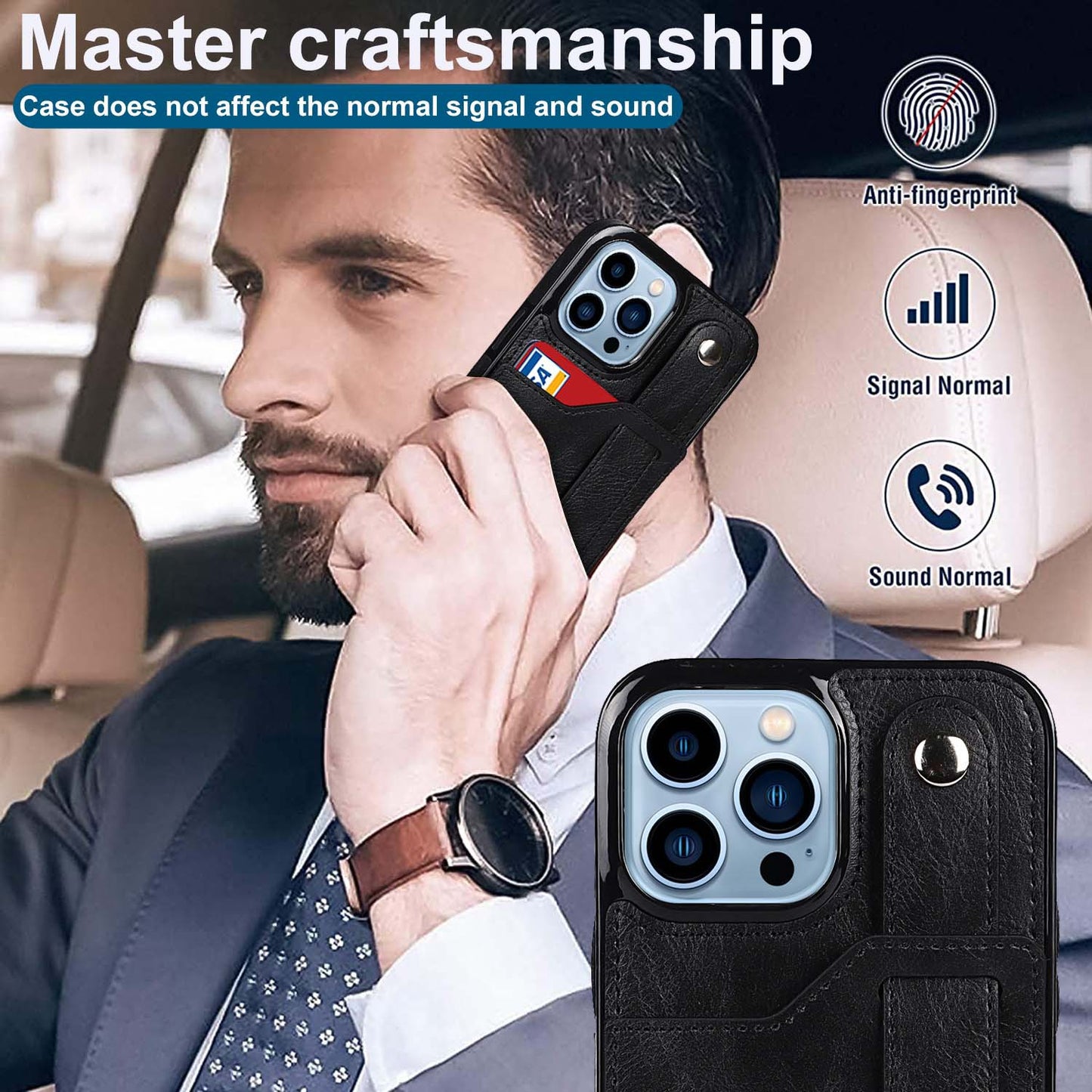 Luxurious Leather Card Holder Anti-fall Protective iPhone Case