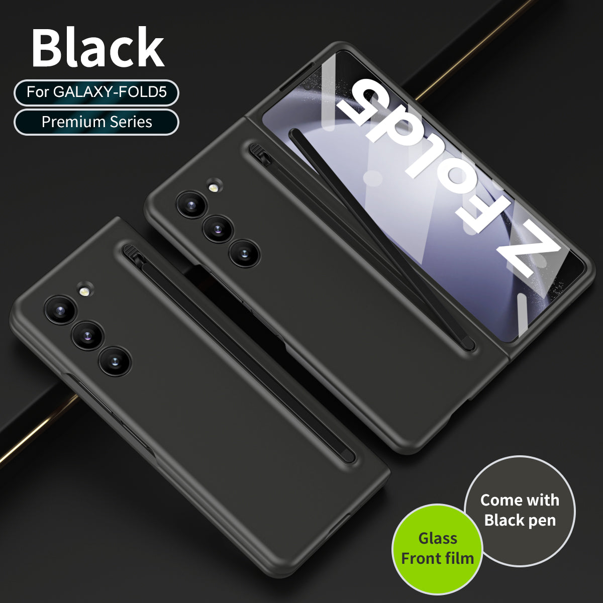 Anti-fall Protective Phone Case With Pen Tray Shell and Film For Samsung Galaxy Z Fold5 Fold4 Fold3 - Mycasety Mycasety