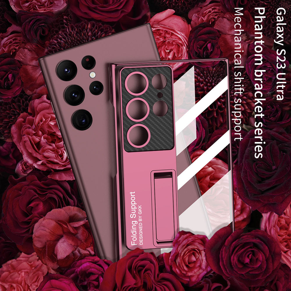 Magnetic Bracket Electroplated Soft Clear Phone Case For Samsung Galaxy S22 S23 Ultra - {{ shop_name}} varyfun