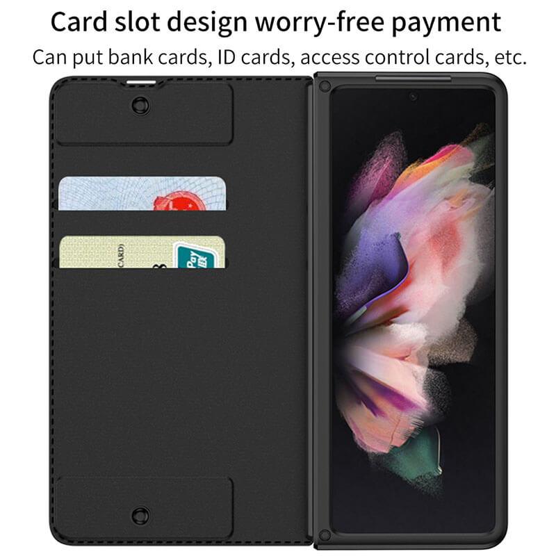 Leather Pen Holder Armor Back Case For Samsung Galaxy Z Fold3 Fold4 5G - {{ shop_name}} varyfun