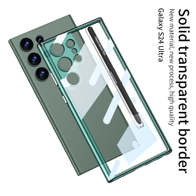 Transparent Protective Phone Case With Pen Box & Stylus For Samsung Galaxy S24 Ultra Plus