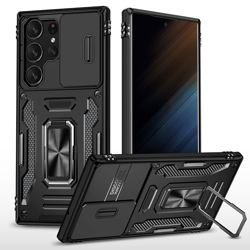 Armor Anti-fall Invisible Bracket Lens Protective Phone Case For Samsung Galaxy S23 S22 Ultra Plus