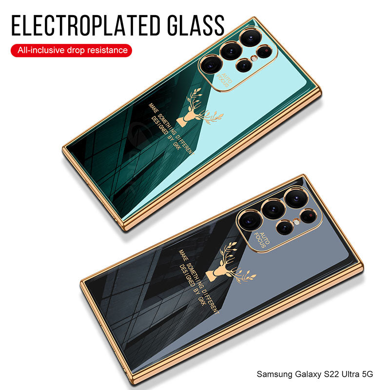 2022 Luxury Deer Pattern Camera All-inclusive Electroplating Process Soft Case For Samsung Galaxy S22 Ultra Plus - {{ shop_name}} varyfun