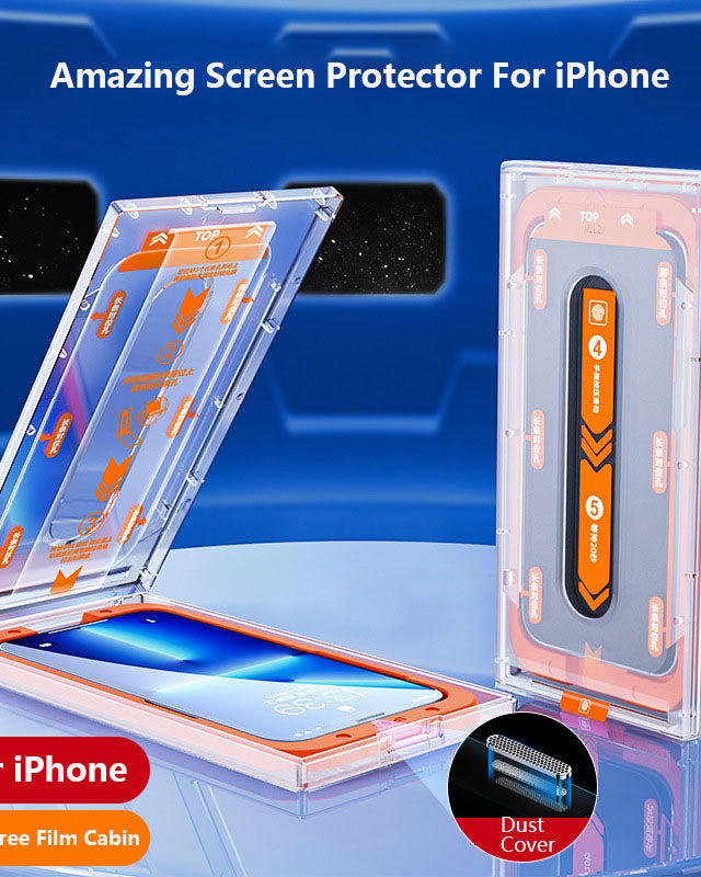 HD Transparent Screen Protector For iPhone With Dust-free Film Cabin - {{ shop_name}} varyfun