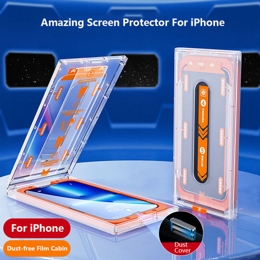 HD Transparent Screen Protector For iPhone With Dust-free Film Cabin - {{ shop_name}} varyfun