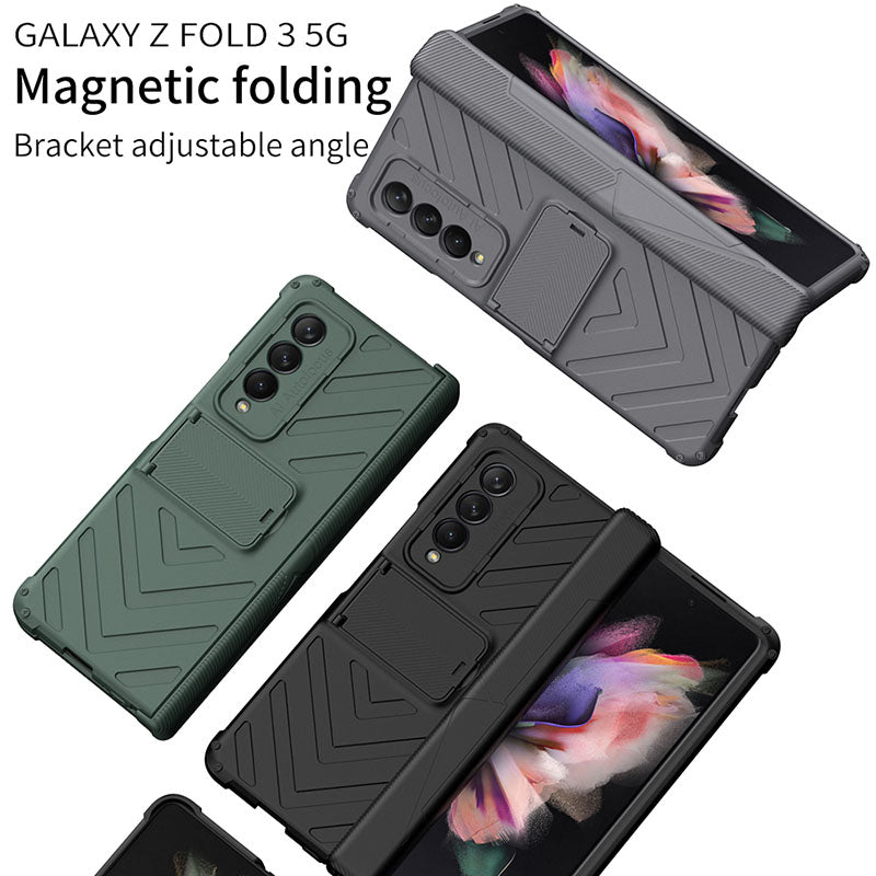 2022 Magnetic Armor All-included Protective Cover With Hinge Holder For Samsung Galaxy Z Fold 3 5G - {{ shop_name}} varyfun