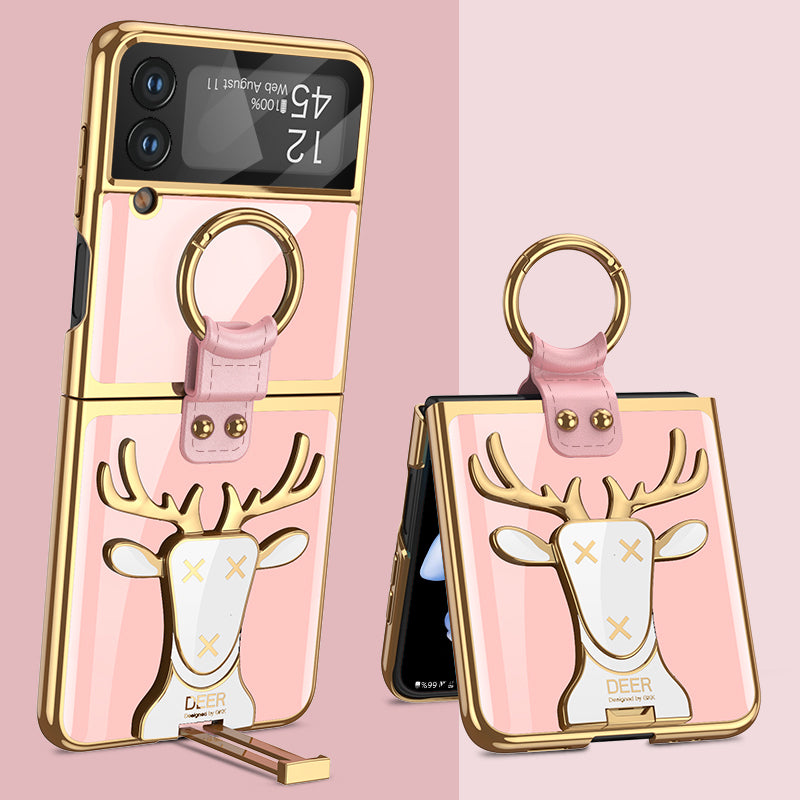 Luxury Elk Stand Samsung Galaxy Z Flip4 5G Phone Case - mycasety2023 Mycasety