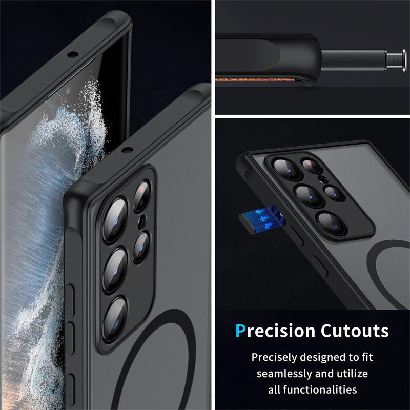 Hot Trendy Shatter Resistant Magnetic Coil Samsung Case Support Magsafe
