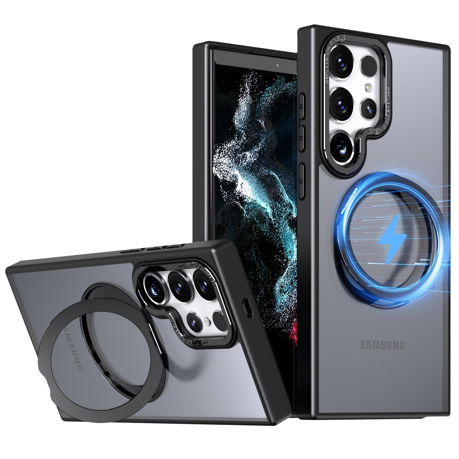 Magnetic Bracket Anti-fall Phone Case For Samsung Galaxy S23 S22 Ultra Plus Support MagSafe Wireless Charging - mycasety2023 Mycasety