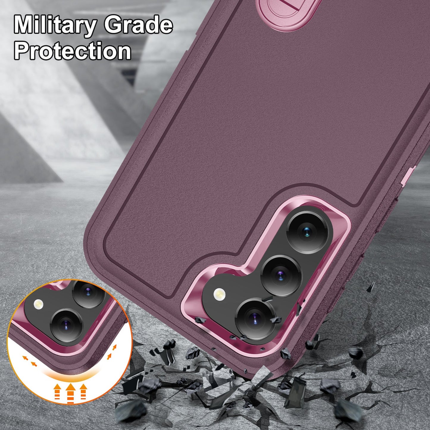 Triple Defense Anti-drop Protection Phone Case With Invisible Bracket For Samsung Galaxy S23 S22 Ultra Plus