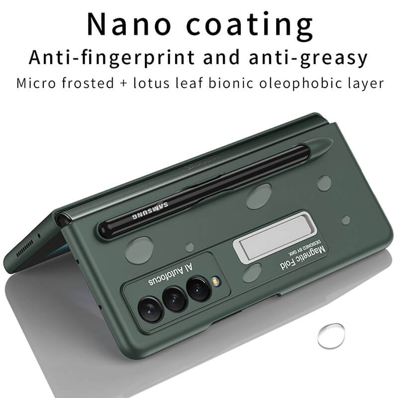 Magnetic Stand Holder Pen Slot Hard Protective Case For Samsung Z Fold 3 5G - {{ shop_name}} varyfun