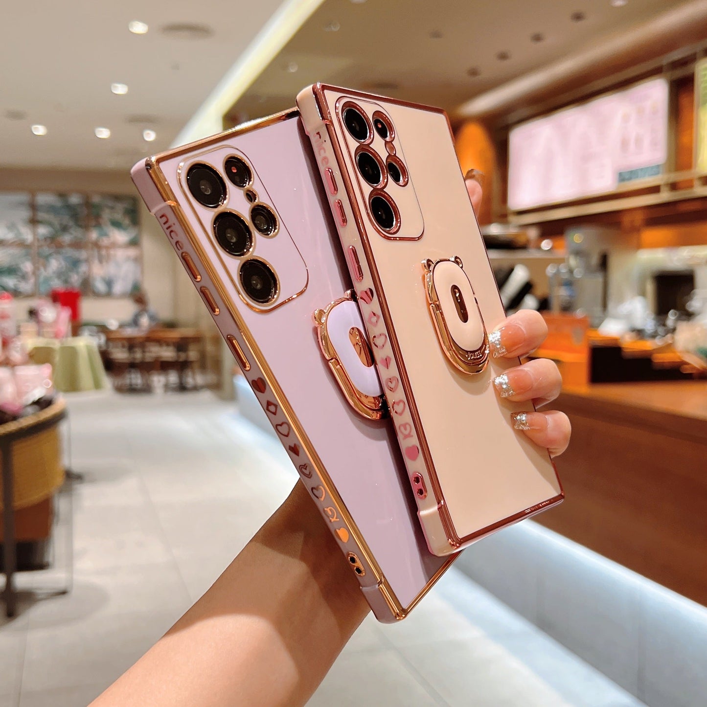 Luxury Electroplating Stand Ring Holder Phone Case With Finger Ring For Samsung - {{ shop_name}} varyfun