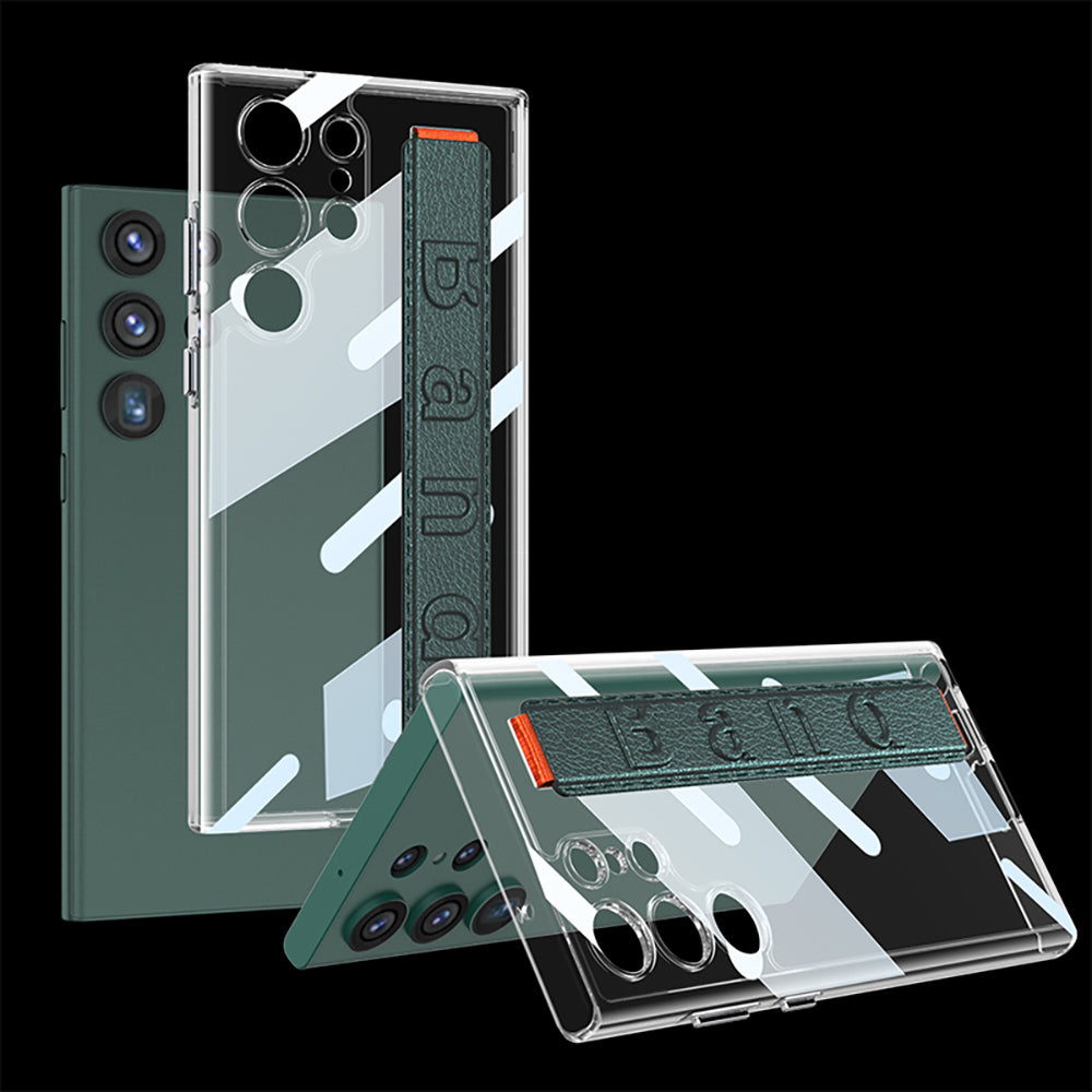 Electroplated Clear Phone Case With Luxury Wristband Holder For Samsung Galaxy S23 Ultra Plus - {{ shop_name}} varyfun