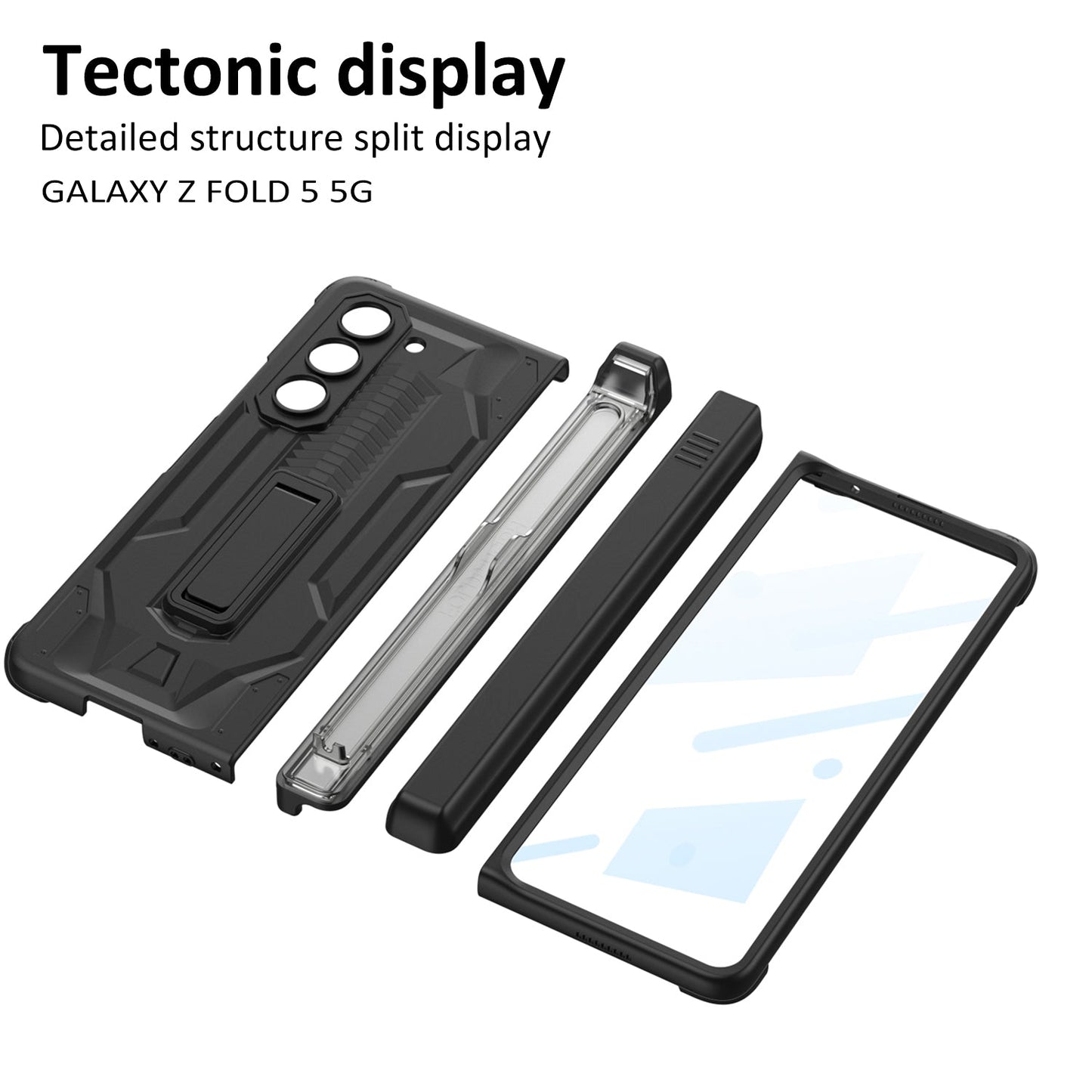 Armor All-included Magnetic Hinge Slide Pen Case Holder Phone Case With Back Screen Protector For Samsung Galaxy Z Fold3 Fold4 Fold5 - mycasety2023 Mycasety