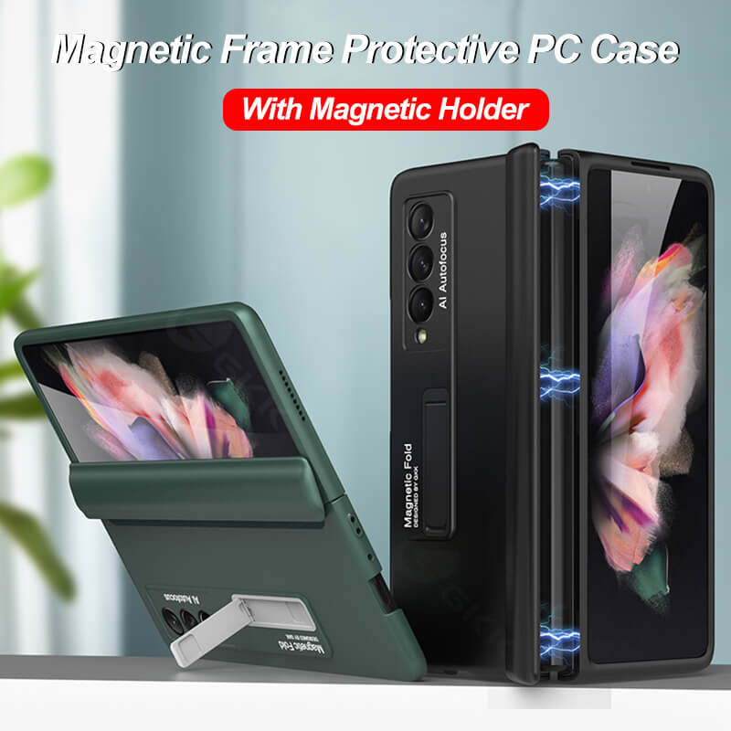 2022 Magnetic Frame Plastic Stand All-included Case For Samsung Galaxy Z Fold 3 5G - {{ shop_name}} varyfun