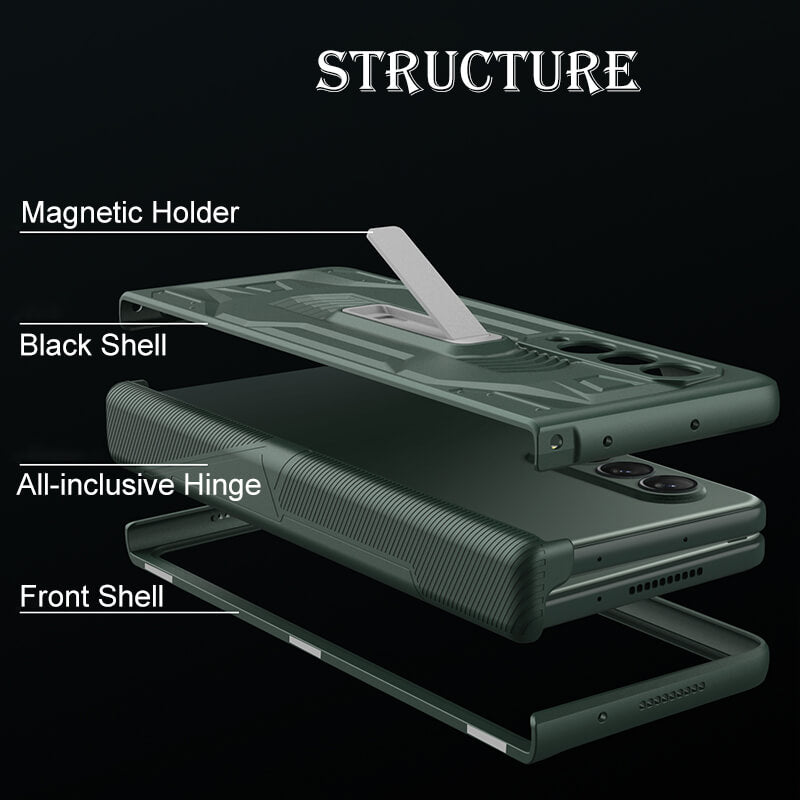 2022 Magnetic Armor All-included Hinge Holder Case For Samsung Galaxy Z Fold 3 5G - {{ shop_name}} varyfun