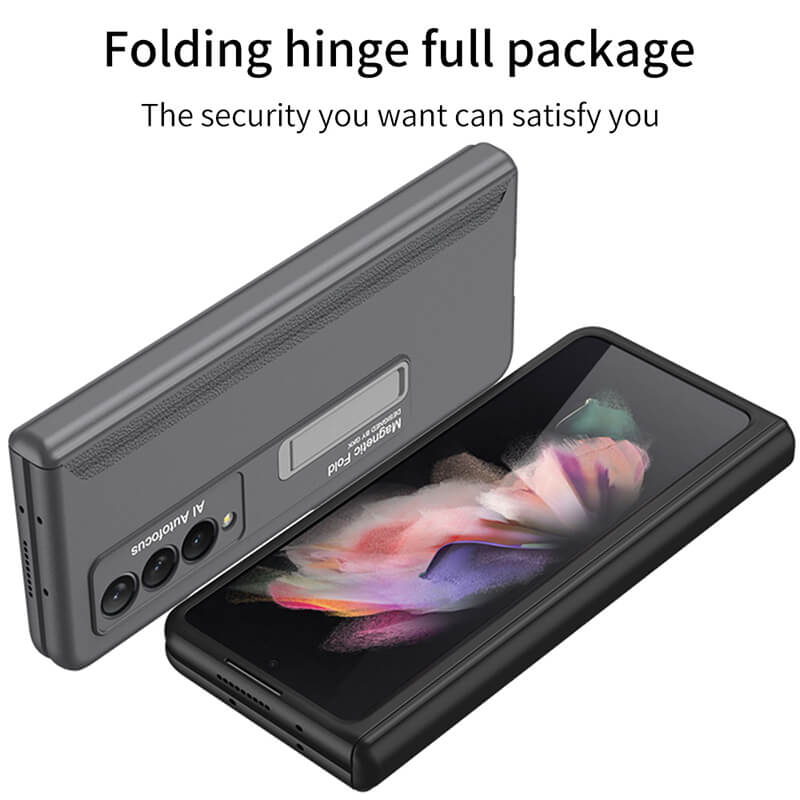 2022 Magnetic Frame Plastic Stand All-included Case For Samsung Galaxy Z Fold 3 5G - {{ shop_name}} varyfun