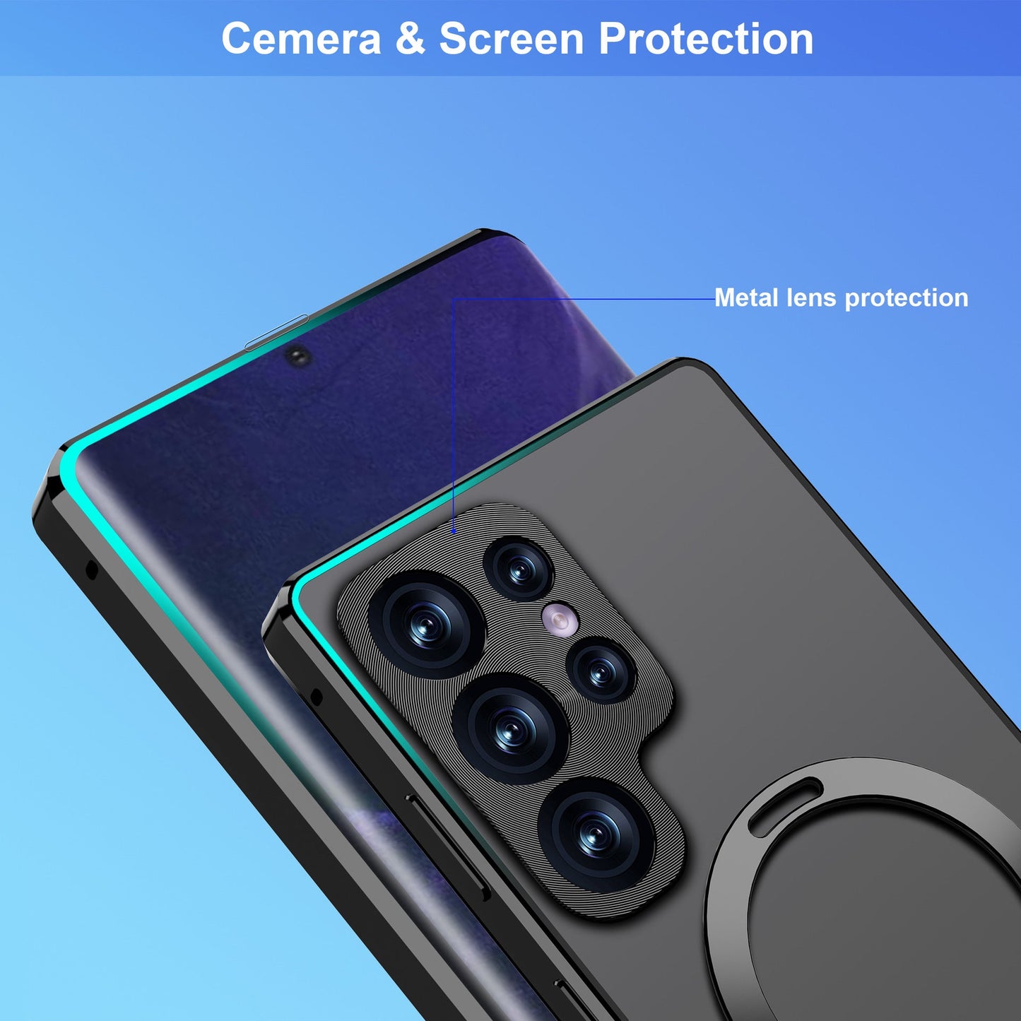 Magnetic Double-Sided Protection Metal Frame Phone Case With Invisible MagSafe Bracket For Samsung/iPhone - mycasety2023 Mycasety