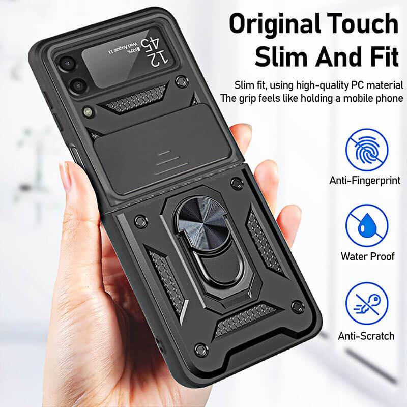 Drop Tested Cover with Magnetic Kickstand Car Mount Protective Case for Samsung Galaxy Z Flip 3 5G - {{ shop_name}} varyfun
