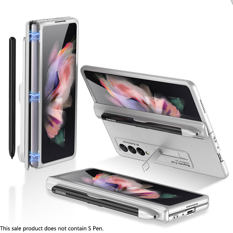 2022 Magnetic Frame Plastic Stand All-included Case With S Pen Slot For Samsung Galaxy Z Fold 3 5G - {{ shop_name}} varyfun