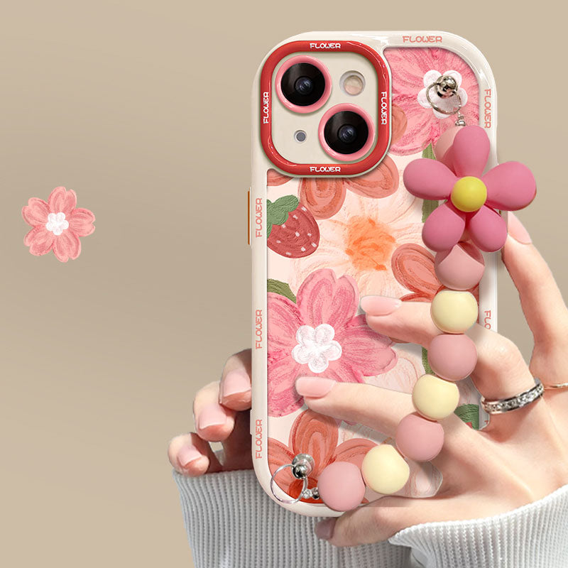 Oil Painting Strawberry Flower Bracelet iPhone Case - mycasety2023 Mycasety