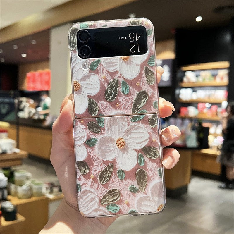 Oil Painting Flower Adapted For Samsung Galaxy Z Flip3/4 Case - mycasety2023 Mycasety