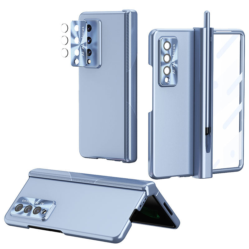 Luxury Magnetic Hinge Pen Holder Full Protection Case For Samsung Galaxy Z Fold3 Fold4 5G With Tempered Glass Film - {{ shop_name}} varyfun