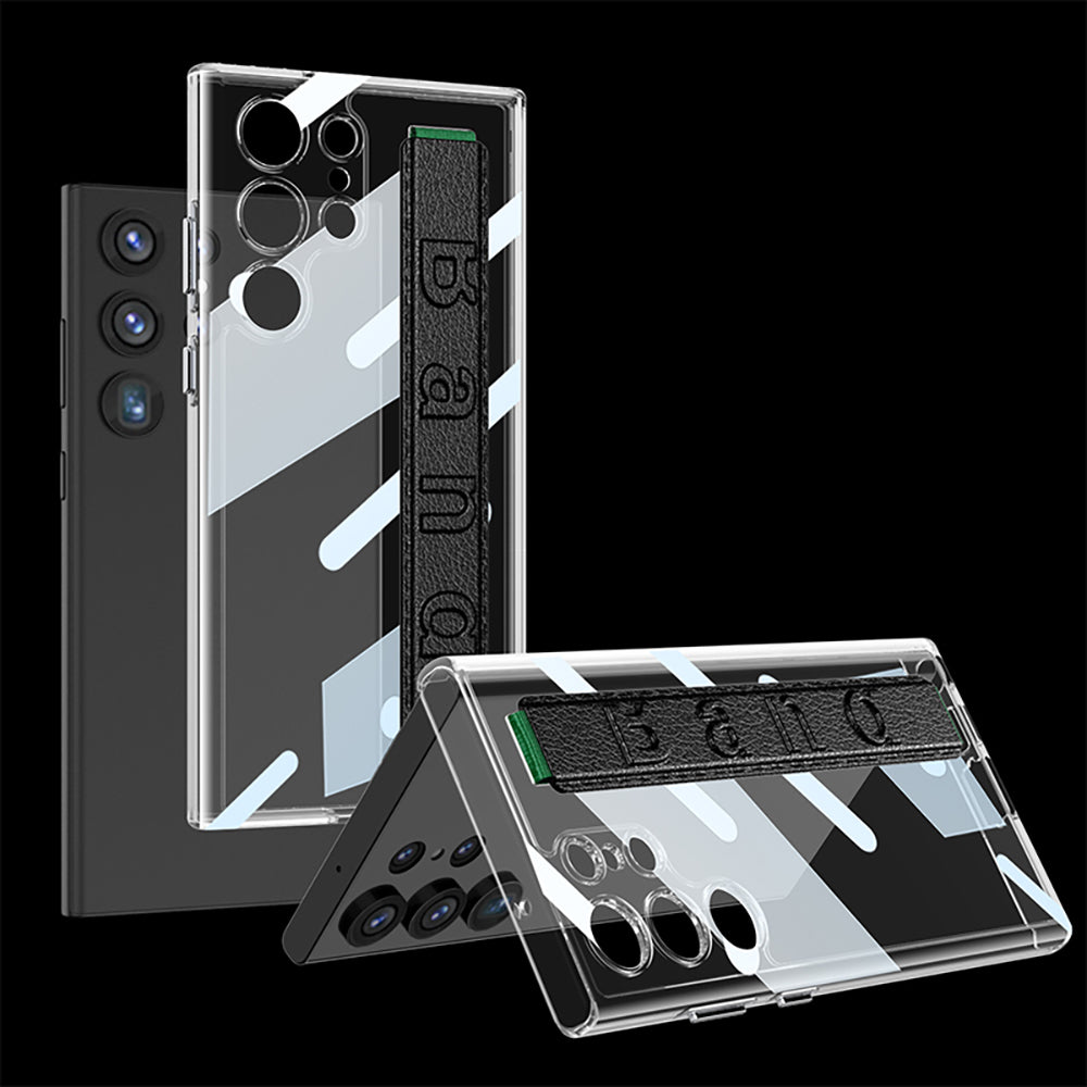 Electroplated Clear Phone Case With Luxury Wristband Holder For Samsung Galaxy S23 Ultra Plus - {{ shop_name}} varyfun