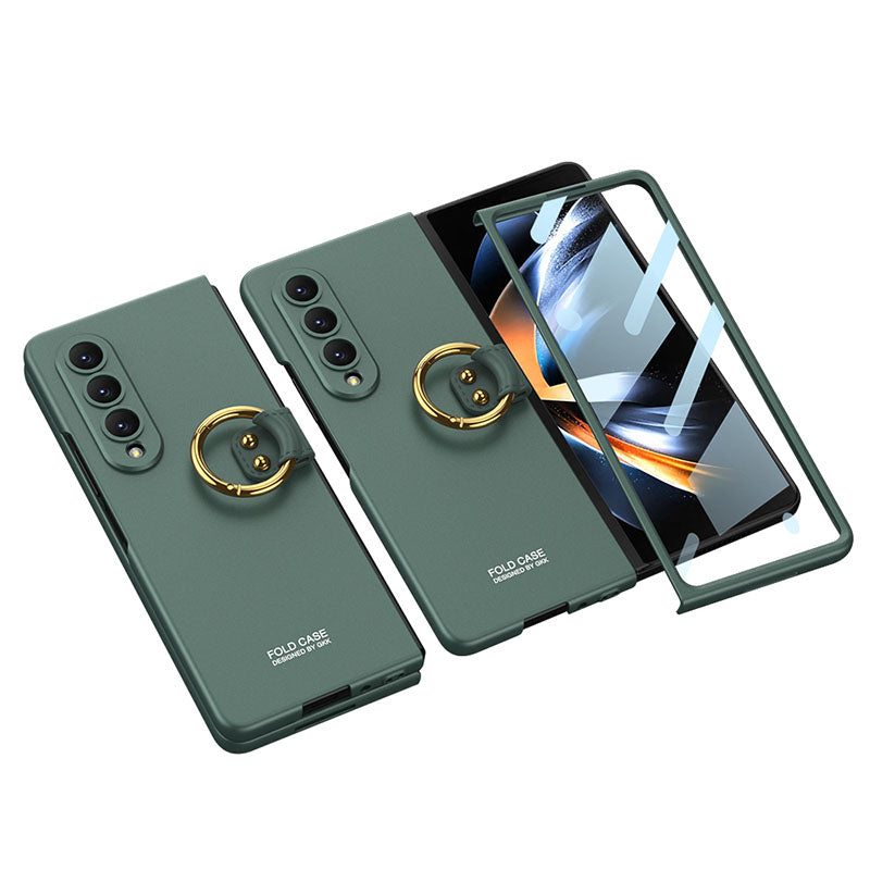 Samsung Galaxy Z Fold 4 5G Ultra-thin All-inclusive Ring Holder Protective Cover With Tempered Glass Screen - {{ shop_name}} varyfun