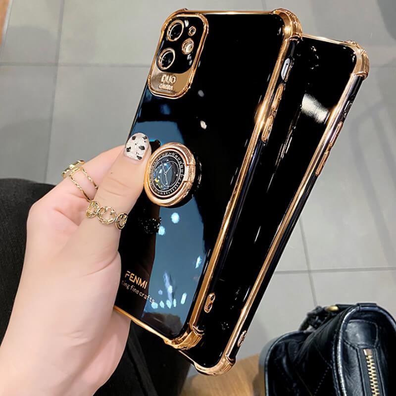 Luxury Electroplated Gold Plating Glitter Case with Ring Holder For iPhone 12Pro MAX 11 Pro XS MAX XR 7 8 Plus - {{ shop_name}} varyfun