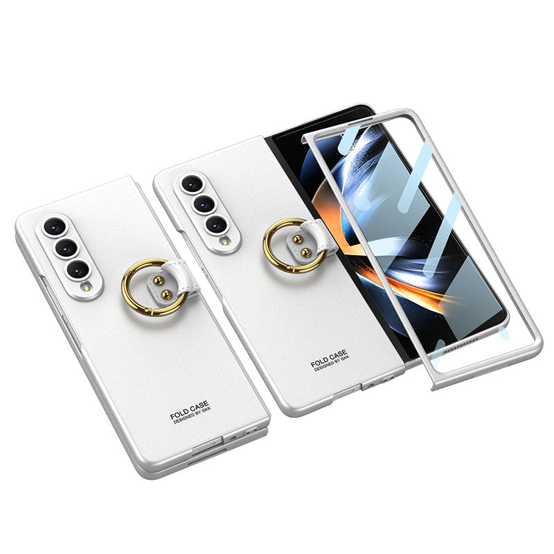 Samsung Galaxy Z Fold 4 5G Ultra-thin All-inclusive Ring Holder Protective Cover With Tempered Glass Screen - {{ shop_name}} varyfun